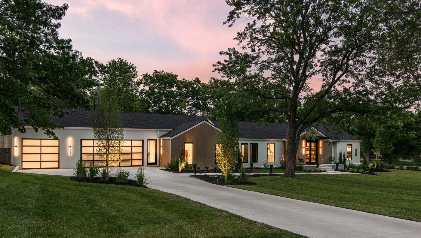 Custom home at dusk, Nashville